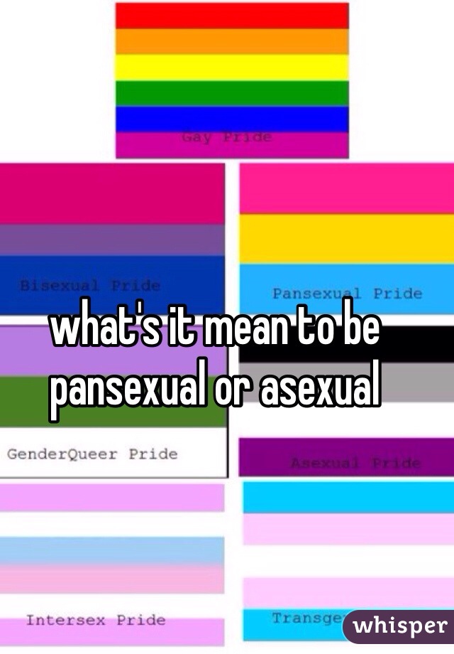 what's it mean to be pansexual or asexual 