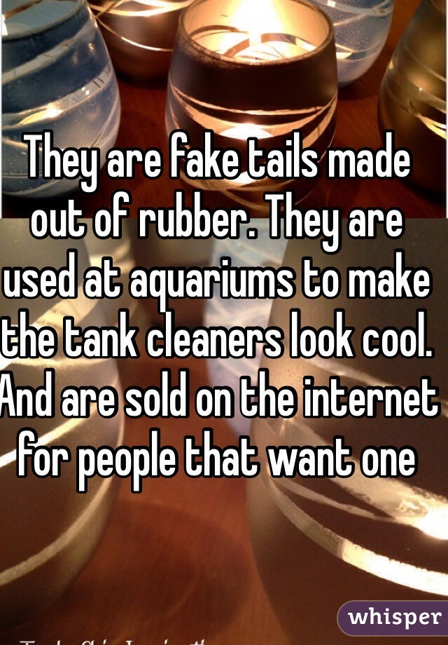 They are fake tails made out of rubber. They are used at aquariums to make the tank cleaners look cool. And are sold on the internet for people that want one