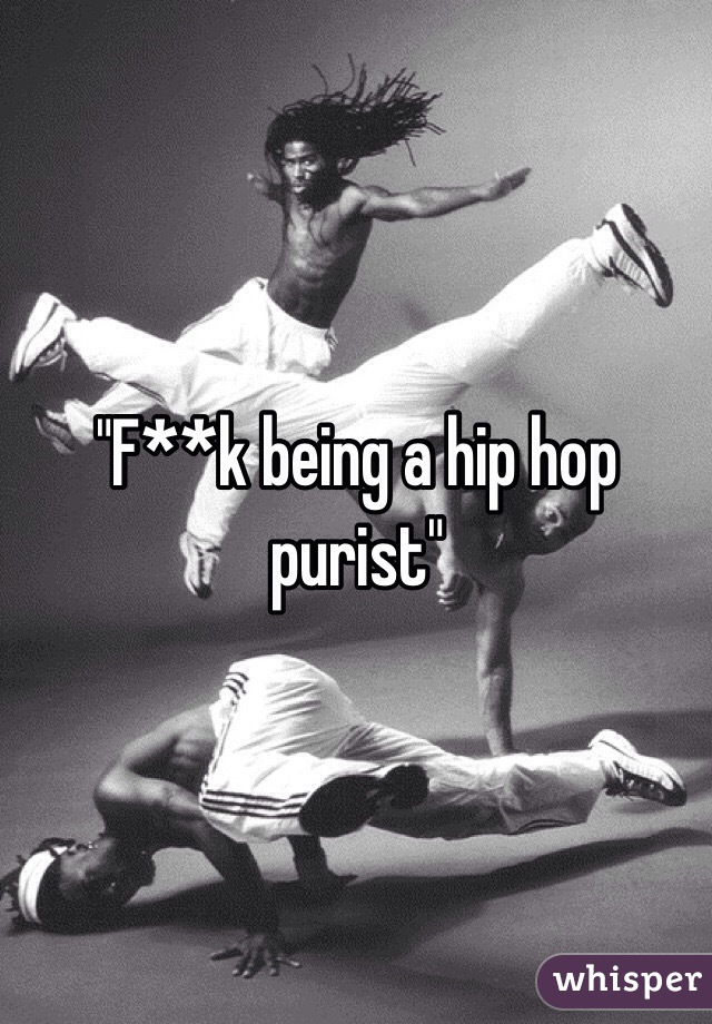 "F**k being a hip hop purist"