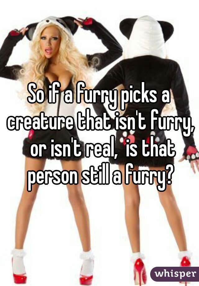 So if a furry picks a creature that isn't furry,  or isn't real,  is that person still a furry?