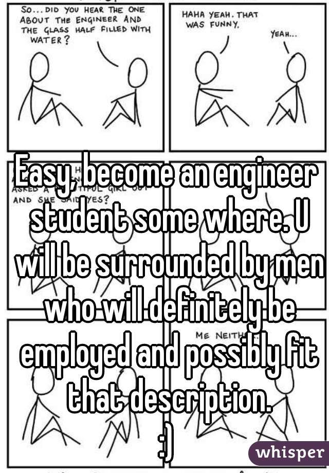 Easy, become an engineer student some where. U will be surrounded by men who will definitely be employed and possibly fit that description.
:)