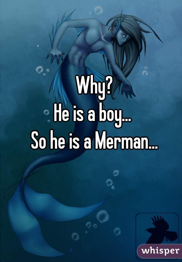 Why?
He is a boy... 
So he is a Merman...
