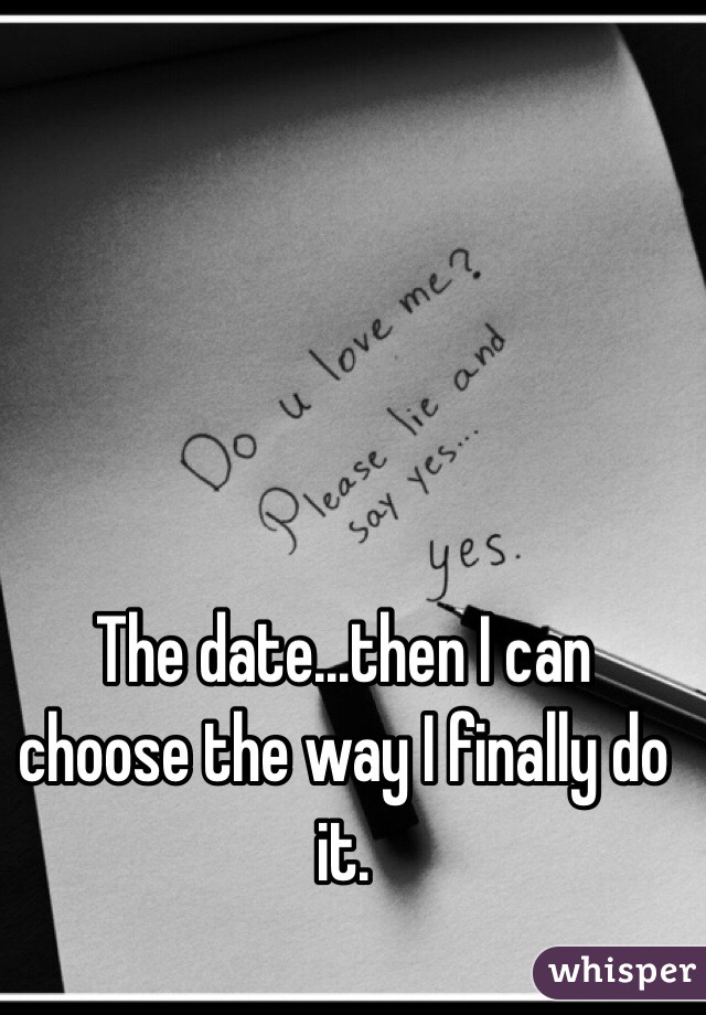 The date...then I can choose the way I finally do it. 