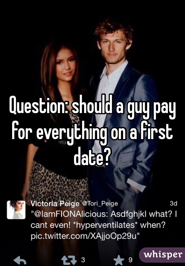 Question: should a guy pay for everything on a first date?