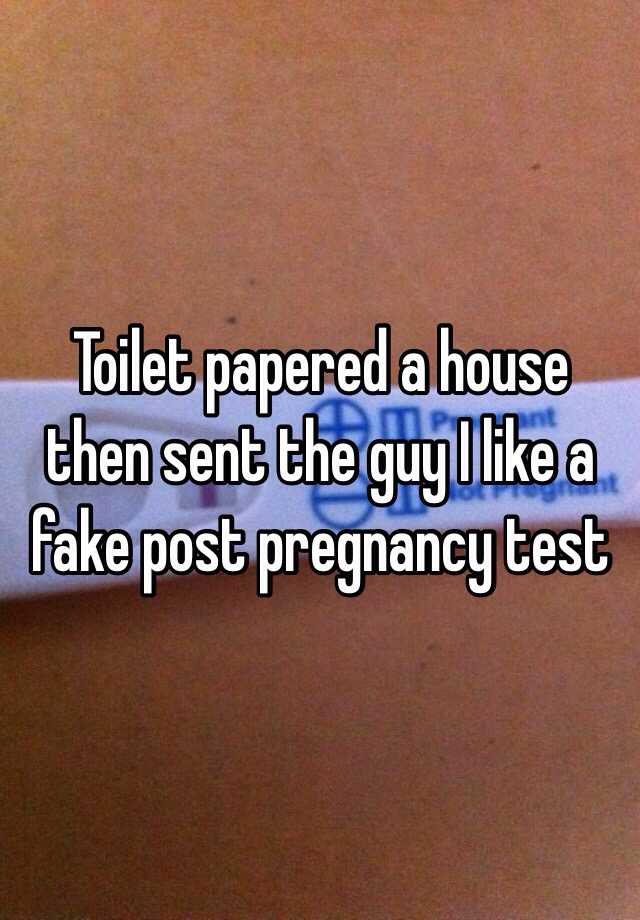 Toilet papered a house then sent the guy I like a fake post pregnancy test 