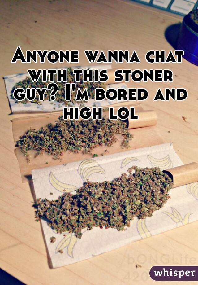 Anyone wanna chat with this stoner guy? I'm bored and high lol