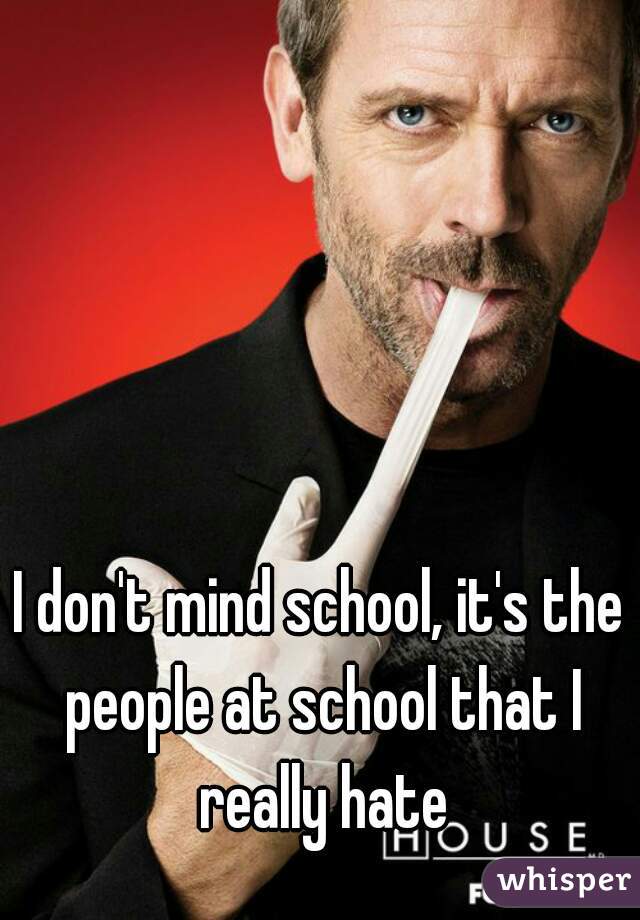 I don't mind school, it's the people at school that I really hate