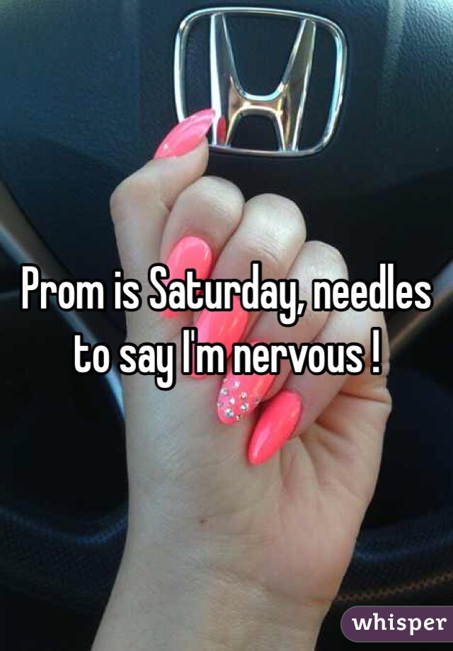 Prom is Saturday, needles to say I'm nervous ! 