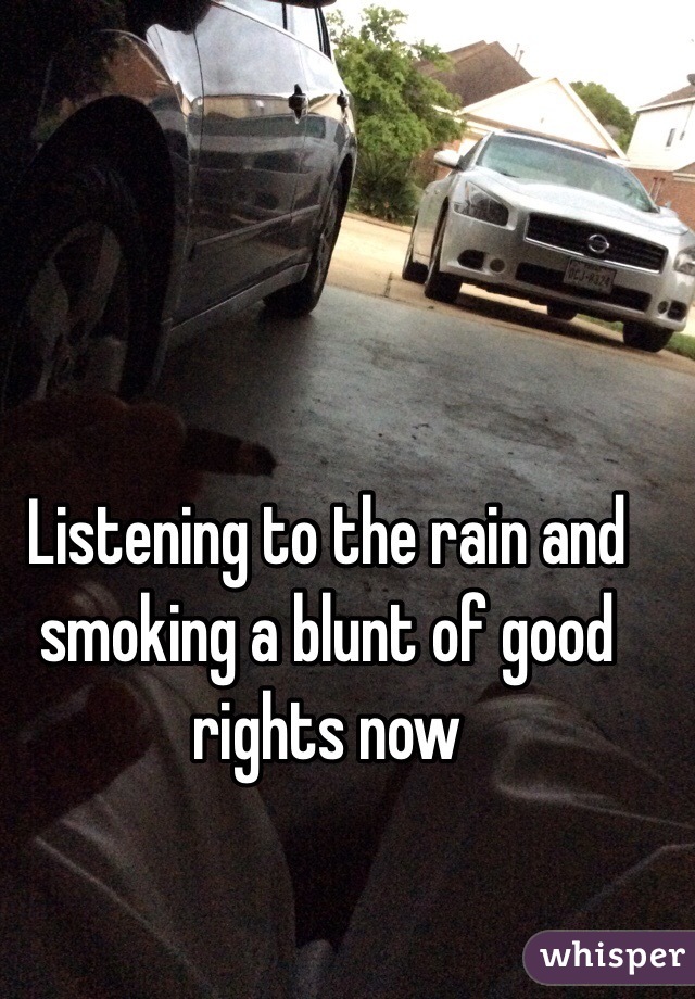 Listening to the rain and smoking a blunt of good rights now