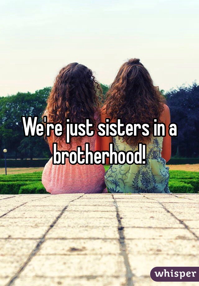 We're just sisters in a brotherhood! 