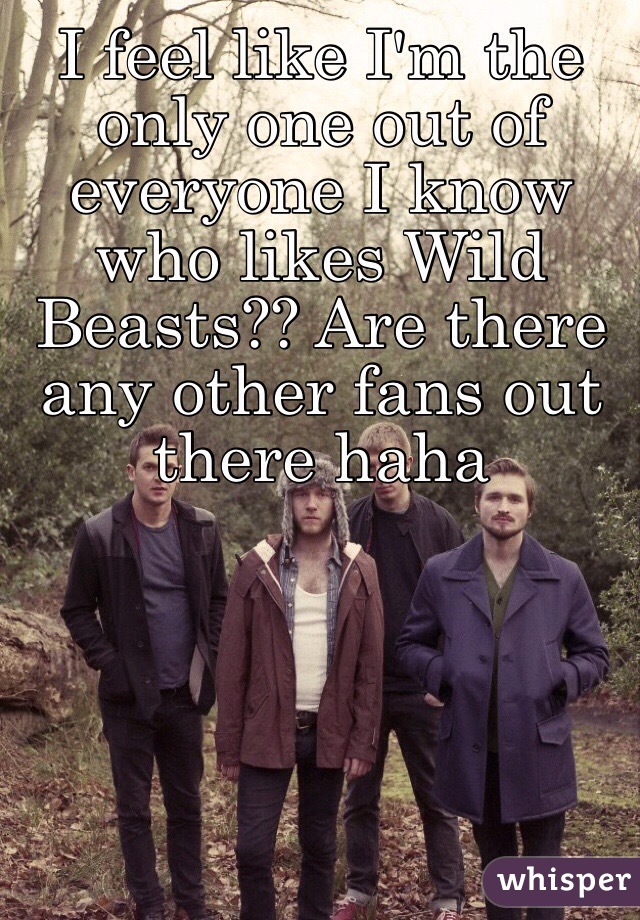 I feel like I'm the only one out of everyone I know who likes Wild Beasts?? Are there any other fans out there haha