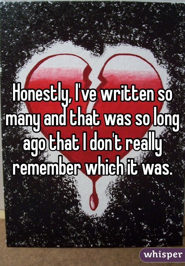 Honestly, I've written so many and that was so long ago that I don't really remember which it was. 