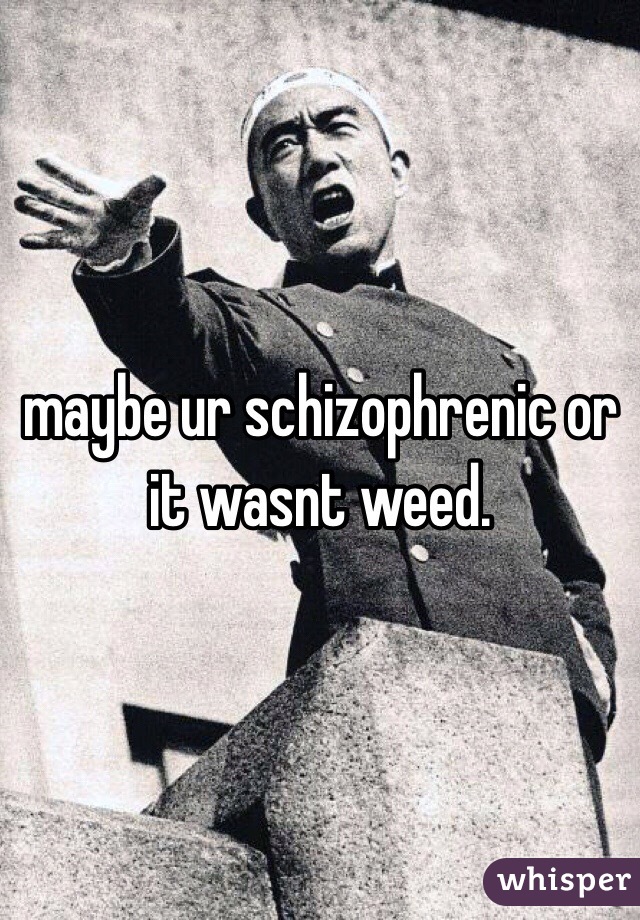 maybe ur schizophrenic or it wasnt weed.