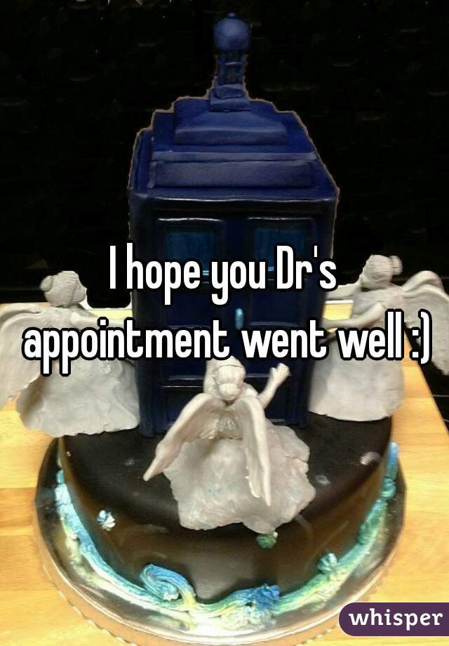 I hope you Dr's appointment went well :)