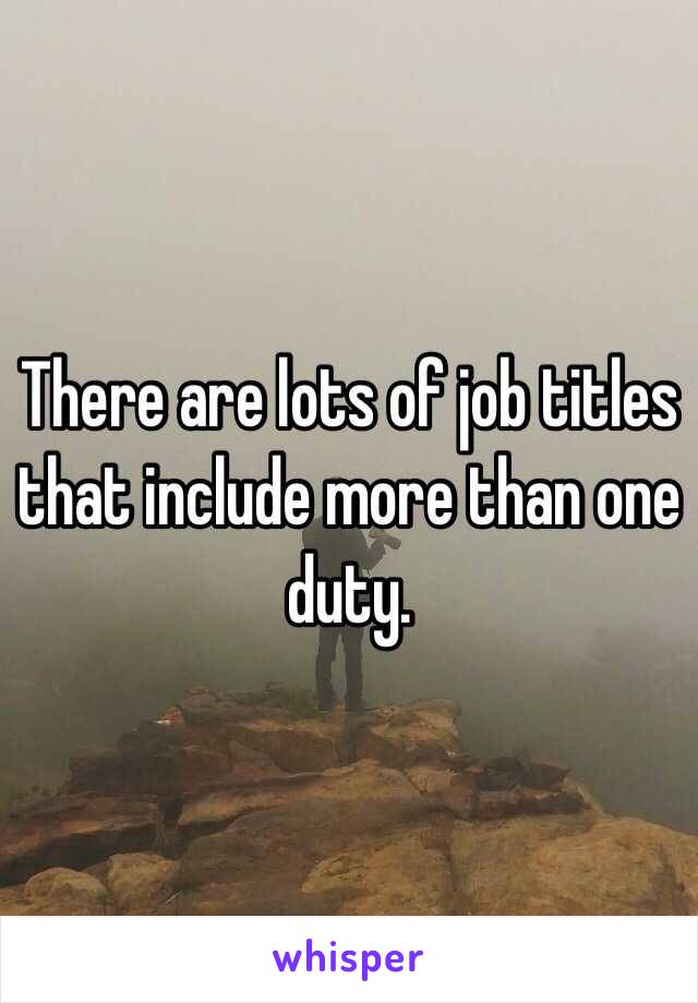 There are lots of job titles that include more than one duty. 