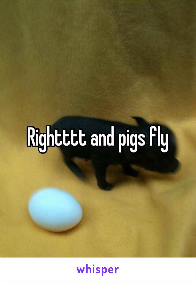 Rightttt and pigs fly 