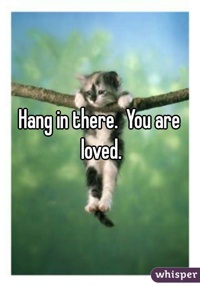 Hang in there.  You are loved.