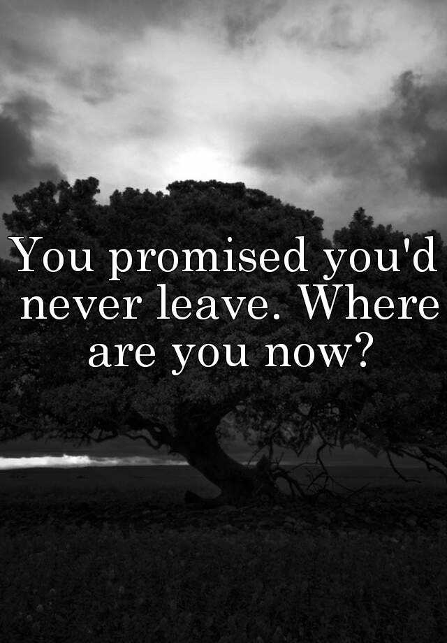 You promised that you'd never leave . where are you now ?