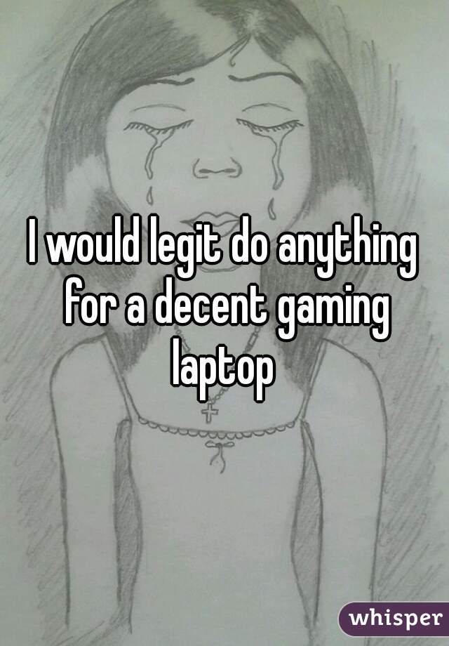 I would legit do anything for a decent gaming laptop 