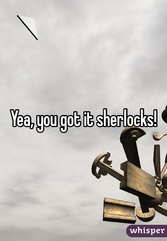 Yea, you got it sherlocks!