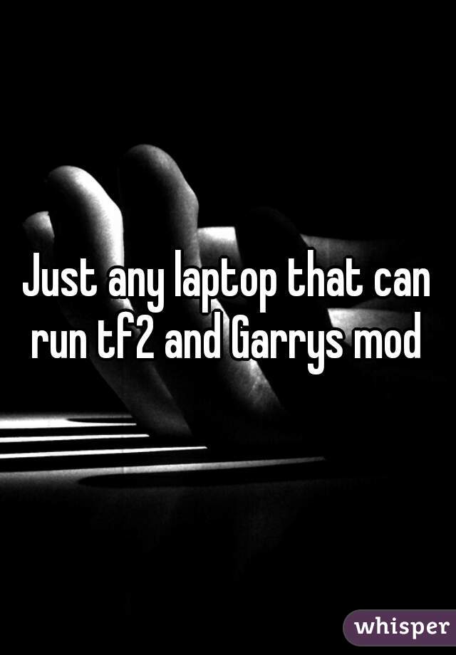 Just any laptop that can run tf2 and Garrys mod 