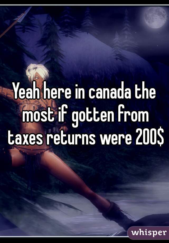 Yeah here in canada the most if gotten from taxes returns were 200$