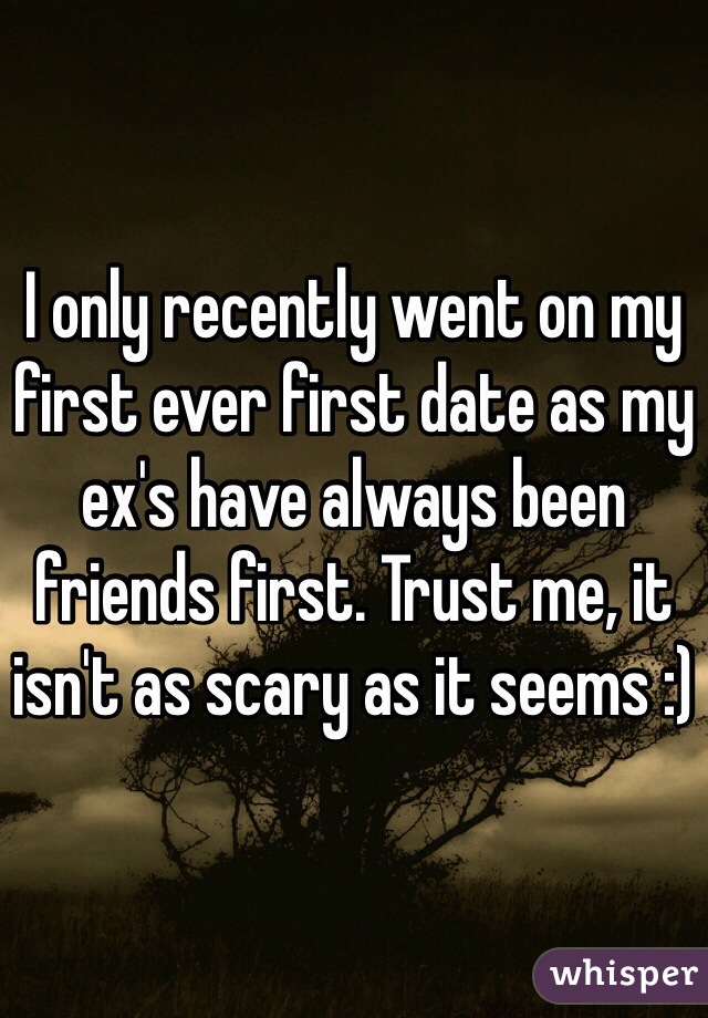 I only recently went on my first ever first date as my ex's have always been friends first. Trust me, it isn't as scary as it seems :)