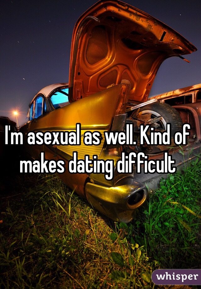 I'm asexual as well. Kind of makes dating difficult