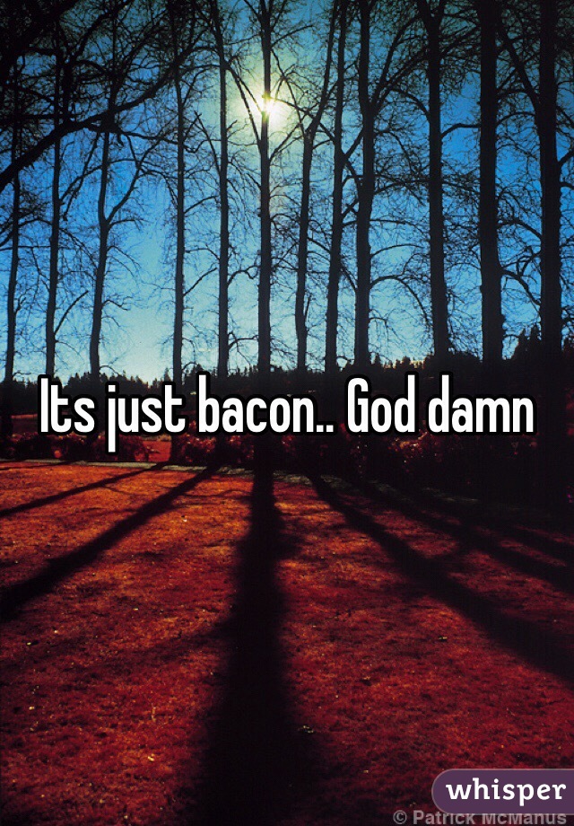 Its just bacon.. God damn 