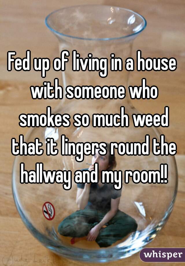 Fed up of living in a house with someone who smokes so much weed that it lingers round the hallway and my room!!