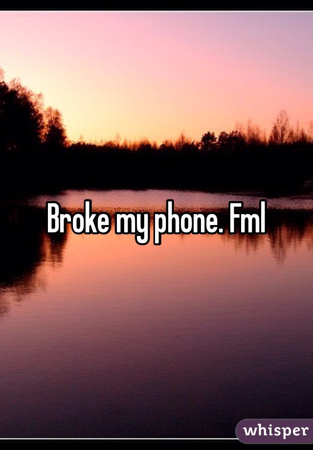 Broke my phone. Fml