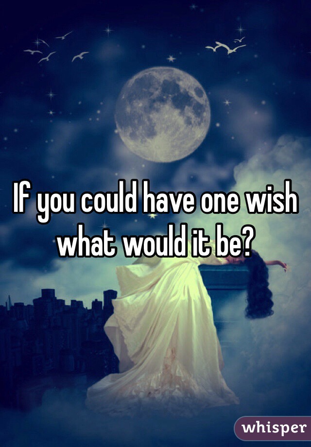 if i could have one wish what would it be