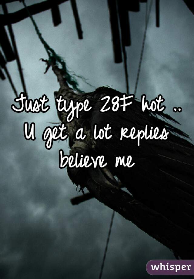Just type 28F hot ..
U get a lot replies believe me 