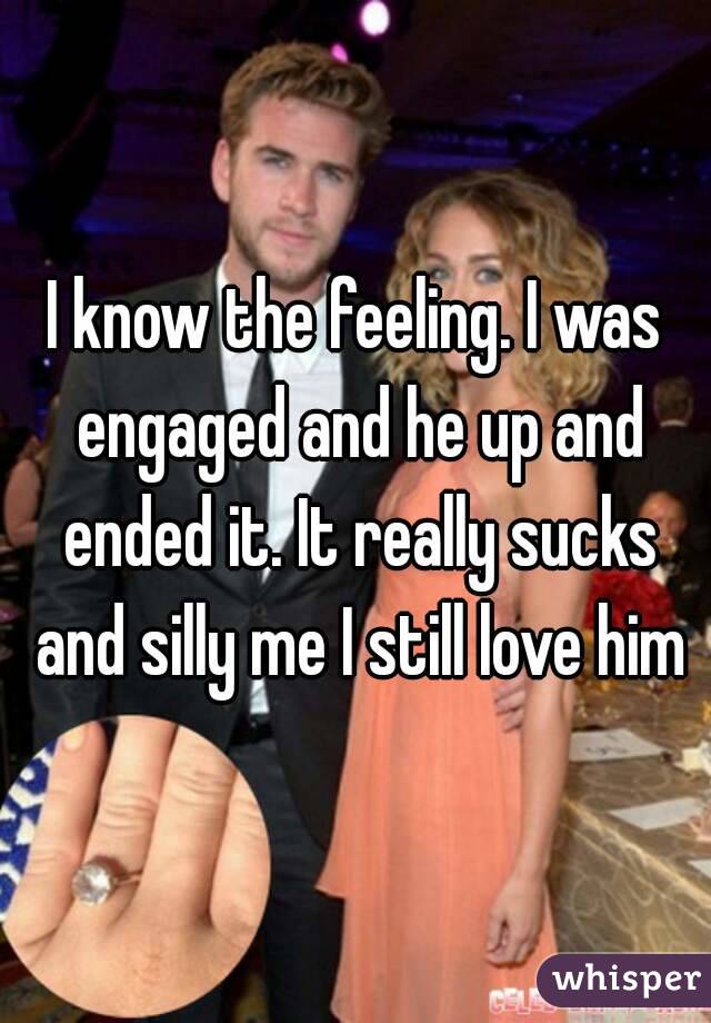 I know the feeling. I was engaged and he up and ended it. It really sucks and silly me I still love him