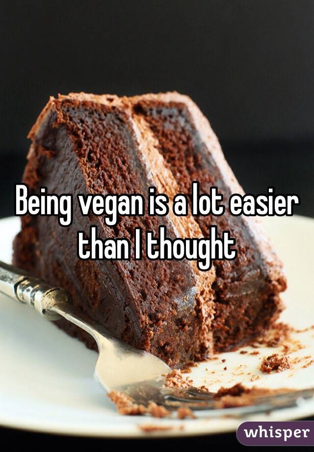 Being vegan is a lot easier than I thought