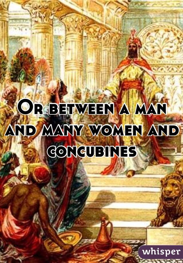 Or between a man and many women and concubines 