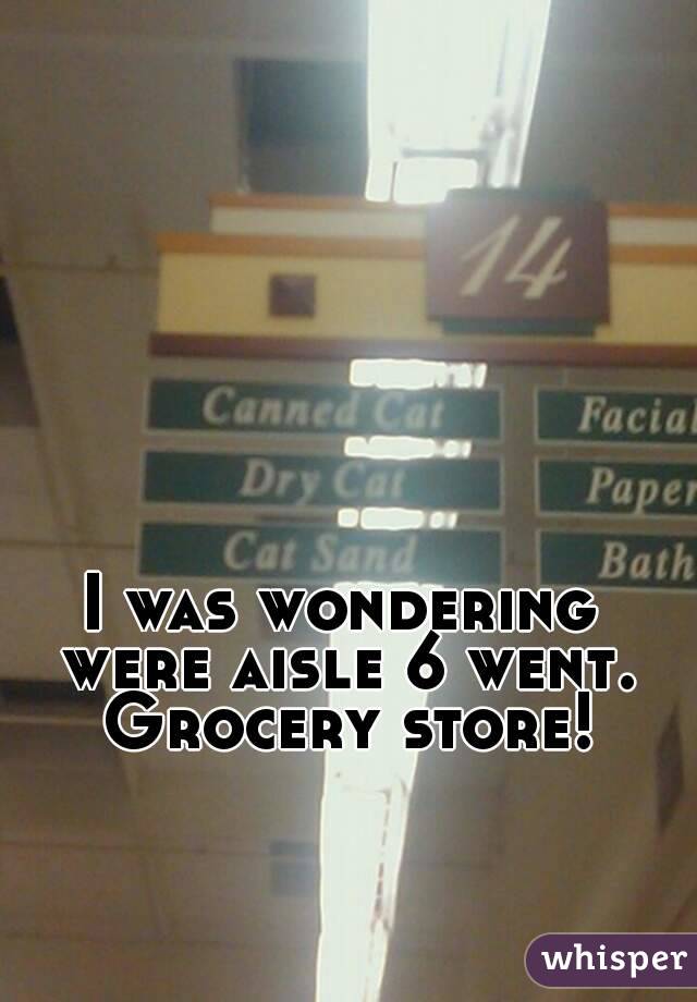 I was wondering were aisle 6 went. Grocery store!