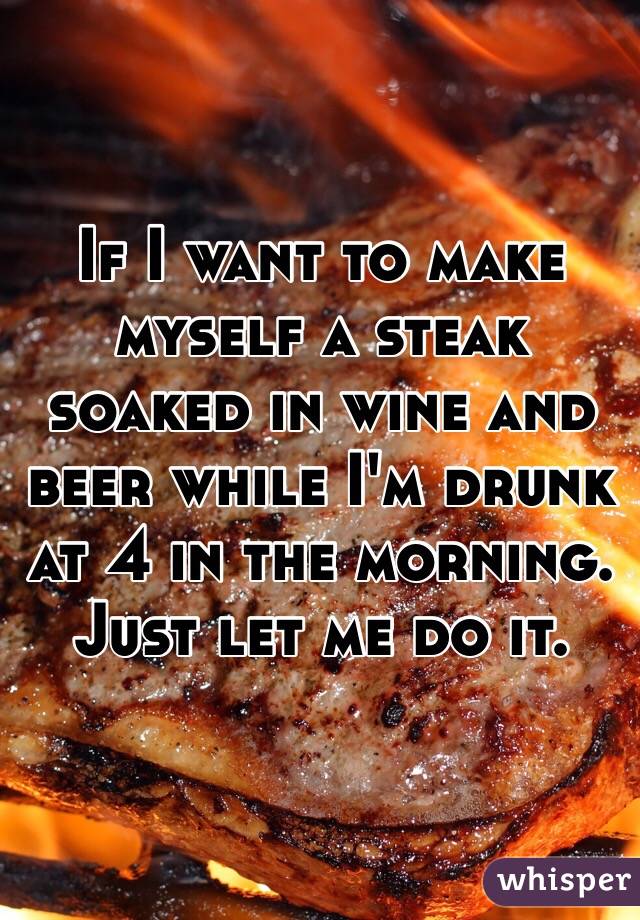If I want to make myself a steak soaked in wine and beer while I'm drunk at 4 in the morning. Just let me do it. 