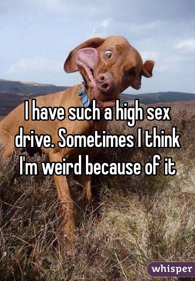 I have such a high sex drive. Sometimes I think I'm weird because of it 