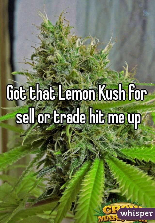Got that Lemon Kush for sell or trade hit me up