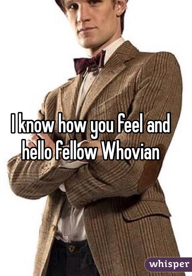 I know how you feel and hello fellow Whovian