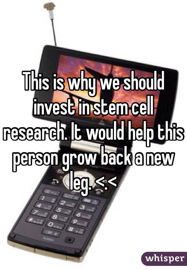 This is why we should invest in stem cell research. It would help this person grow back a new leg. <.<