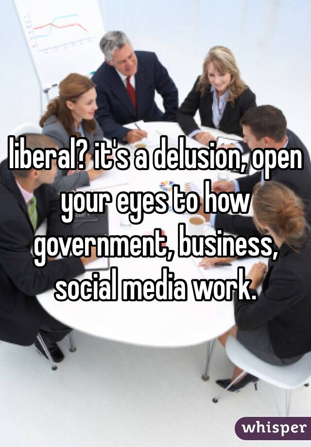 liberal? it's a delusion, open your eyes to how government, business, social media work.