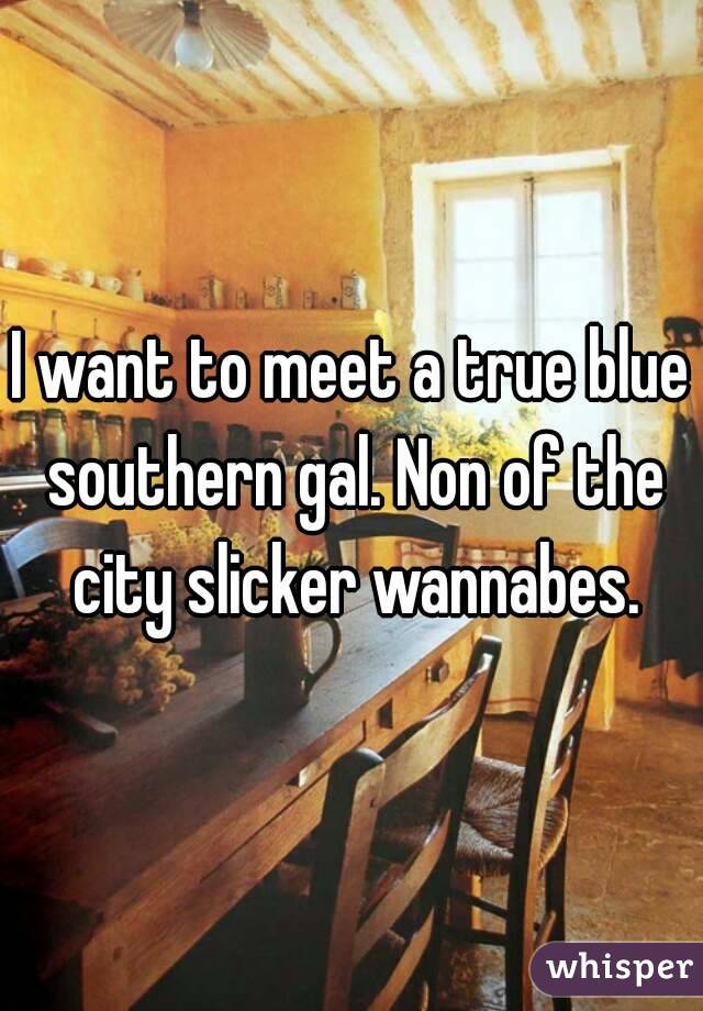 I want to meet a true blue southern gal. Non of the city slicker wannabes.