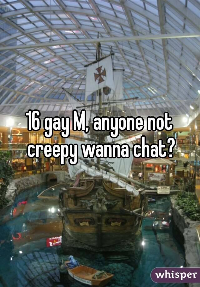 16 gay M, anyone not creepy wanna chat?