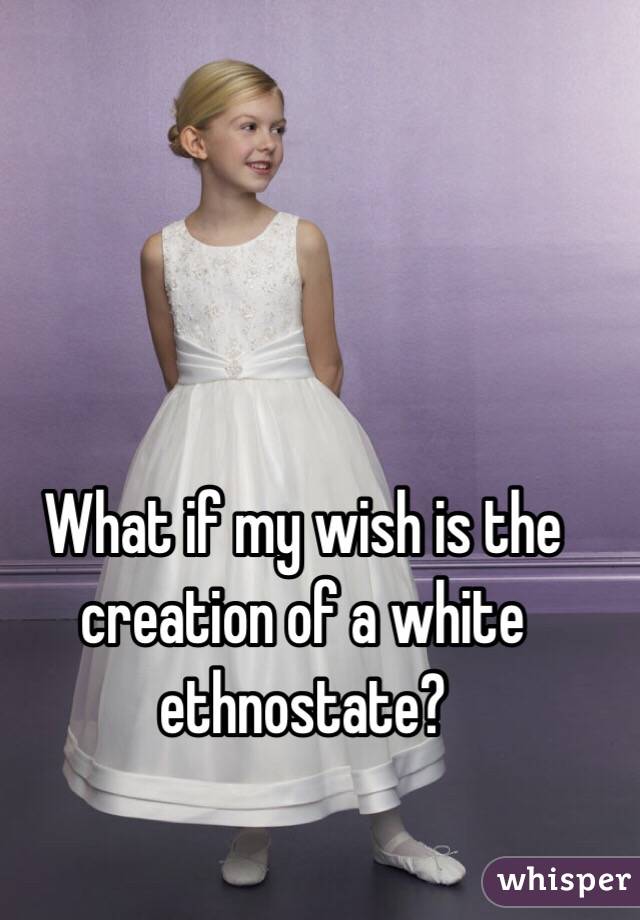 What if my wish is the creation of a white ethnostate?