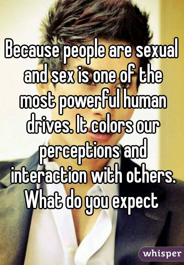 Because people are sexual and sex is one of the most powerful human drives. It colors our perceptions and interaction with others. What do you expect 