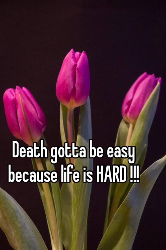 Death gotta be easy because life is HARD