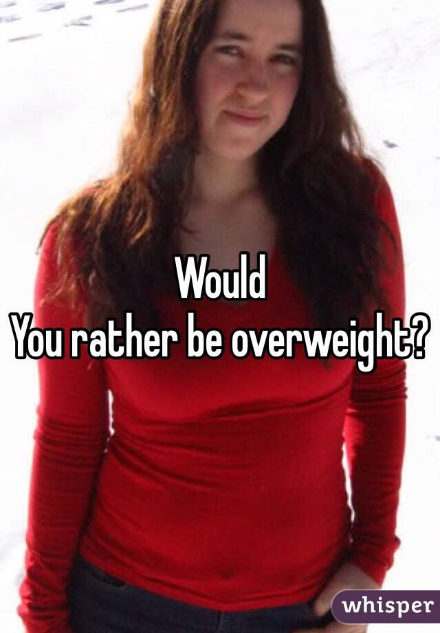 Would
You rather be overweight? 
