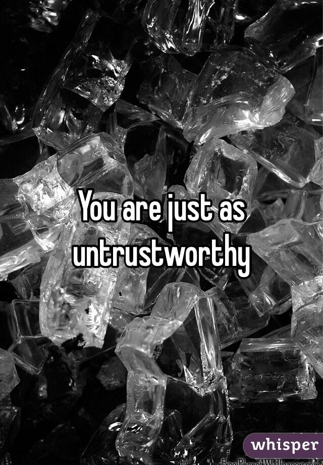You are just as untrustworthy 